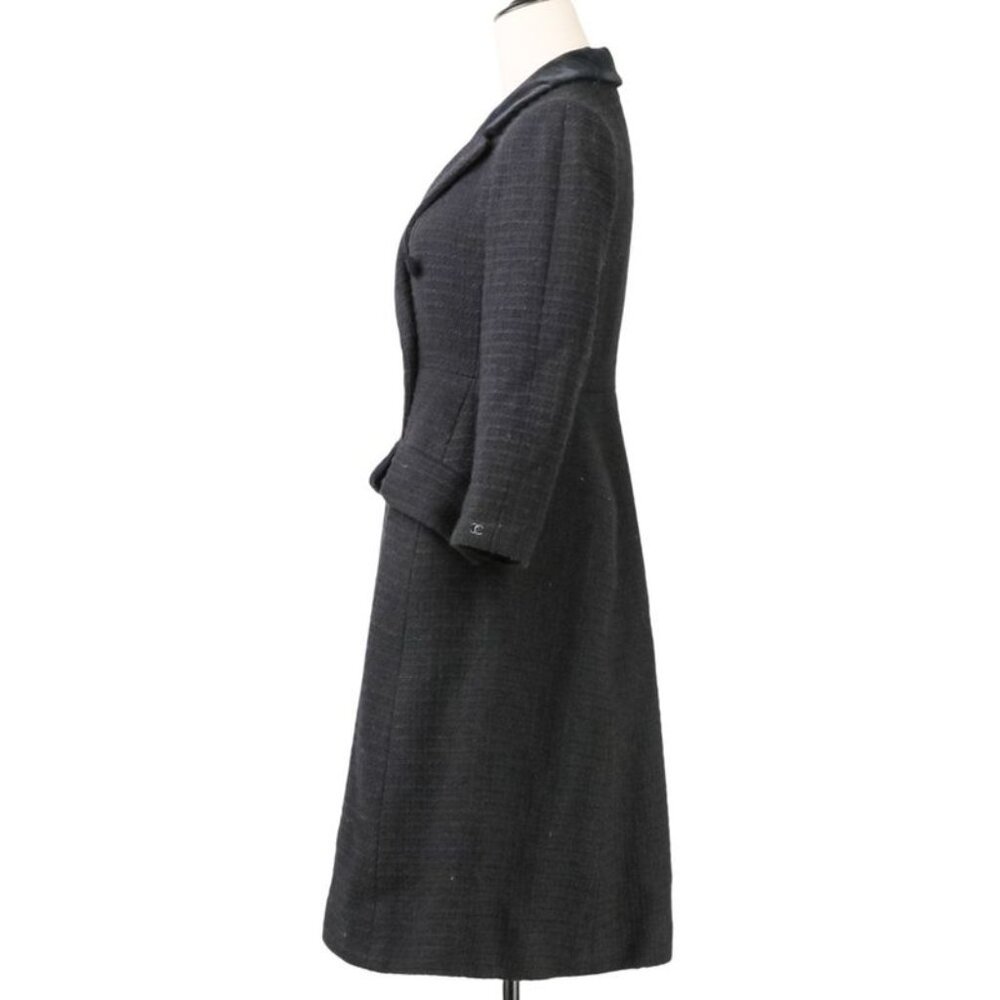 Chanel Tweed Coat with Scarf 36 Black - Picture 4 of 16